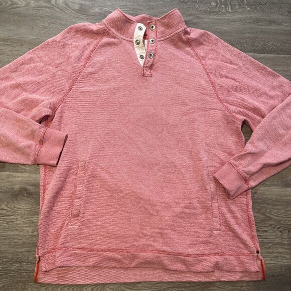 TOMMY BAHAMA Men's Cedar Springs Snap Mock Sweater Pink Sweatshirt Size Medium - Picture 6 of 15